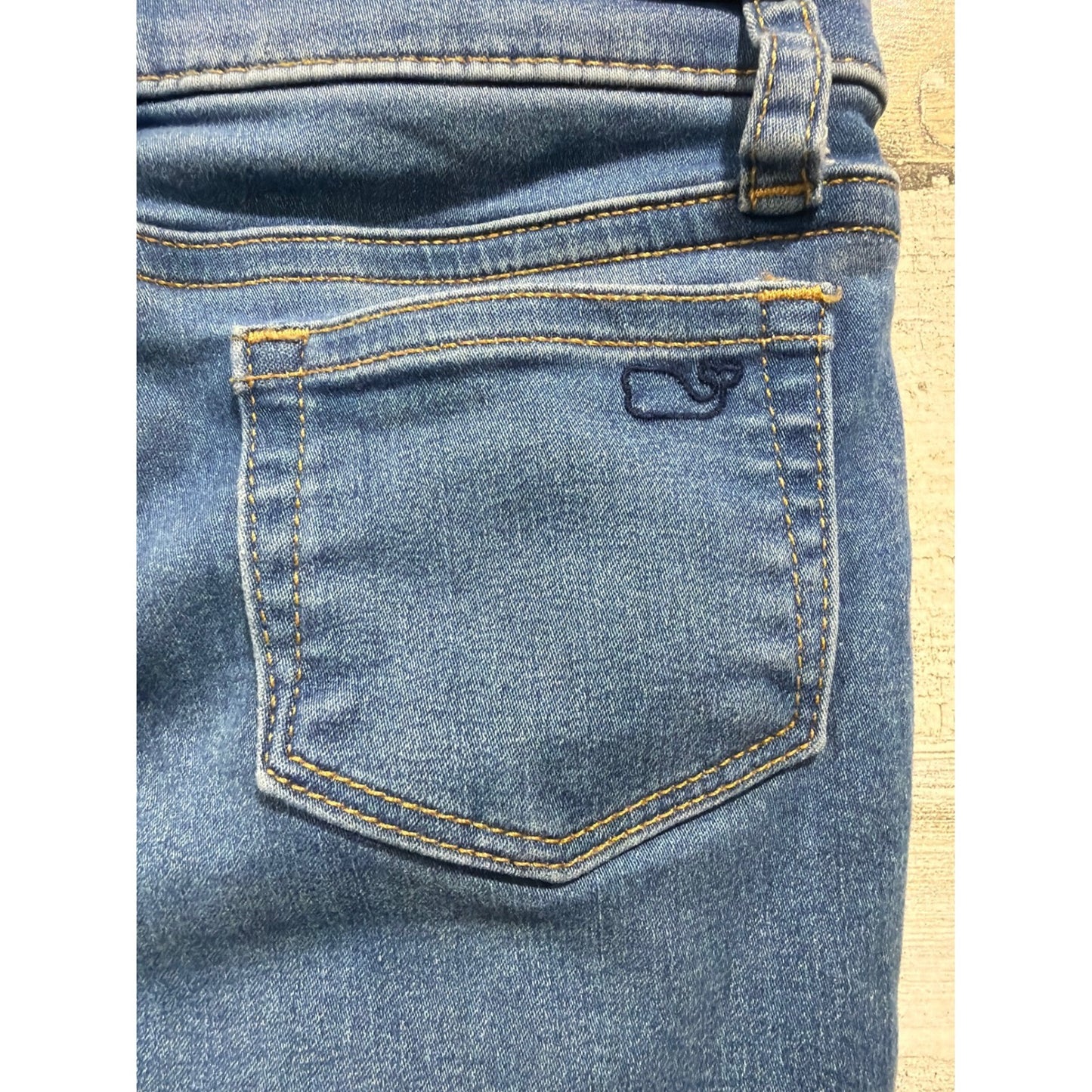 Vineyard Vines Skinny Jeans Girls 5 Blue Adjustable Waist Preppy EUC2