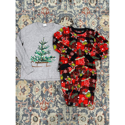 Dr. Seuss PPTX Holiday Bundle Boys Size 8 Red Gray Grinch Christmas Tree0