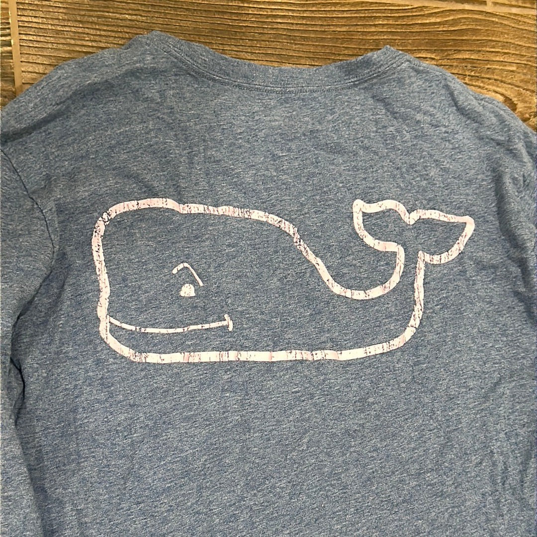 Vineyard Vines Long Sleeve T-Shirt Men S Blue Whale Logo Pocket Tee1