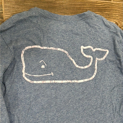 Vineyard Vines Long Sleeve T-Shirt Men S Blue Whale Logo Pocket Tee1