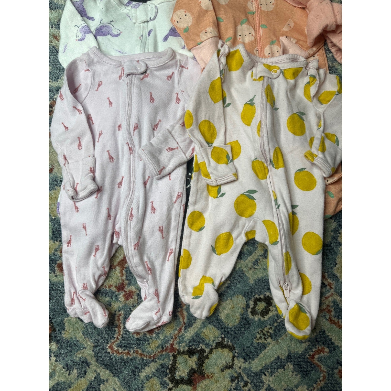 Newborn Carter's Gerber Cat & Jack Bundle Girls NB Pink Lemon Peach1
