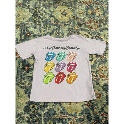 Wonder Nation T-Shirt Girls XS 4/5 Purple Rolling Stones Band Tee Rock GUC0