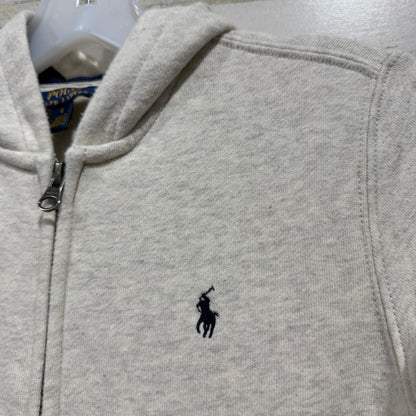 Polo Ralph Lauren Zip Up Hoodie Kids Boys 6 Oatmeal Heather Cotton Blend Classic1