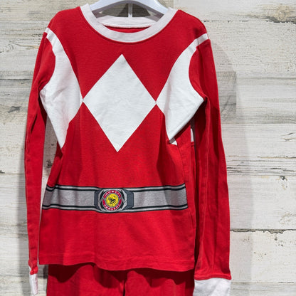 Power Rangers Pajama Set Kids Size 10 Red Graphic Costume Sleepwear *Flawed1