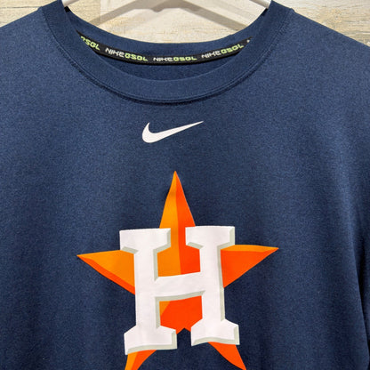 Nike T-Shirt Men M Navy Houston Astros Dri-FIT Authentic Sportswear EUC1