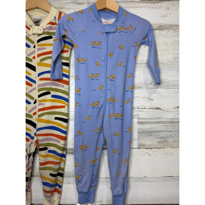 Hanna Andersson Sleepers Kids 18-24M Blue Rainbow Organic Cotton Scandi2