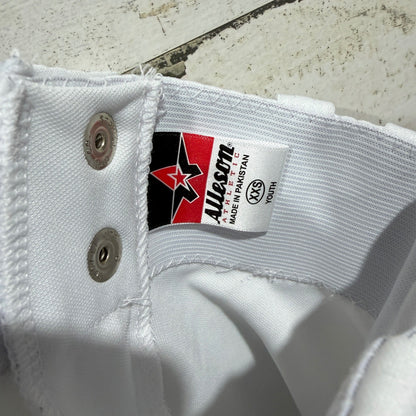 Alleson Athletic 605PY Baseball Pants Youth XXS White Sportswear EUC5