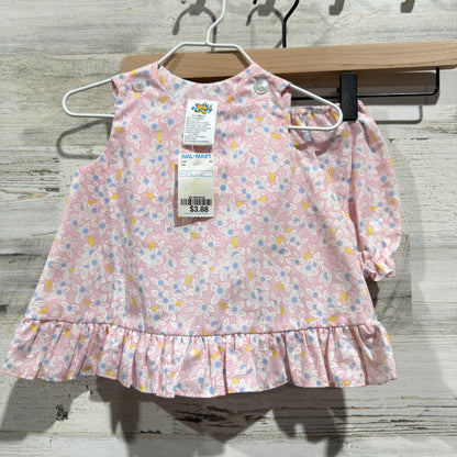 Cuties by Judy Floral Set Girls 0-6M Pink Vintage Ruffle Bloomers NWT0