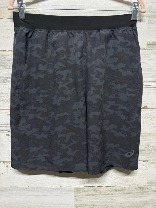 Asics Athletic Shorts Men Small Black Camo Zipper Pocket Performance EUC0