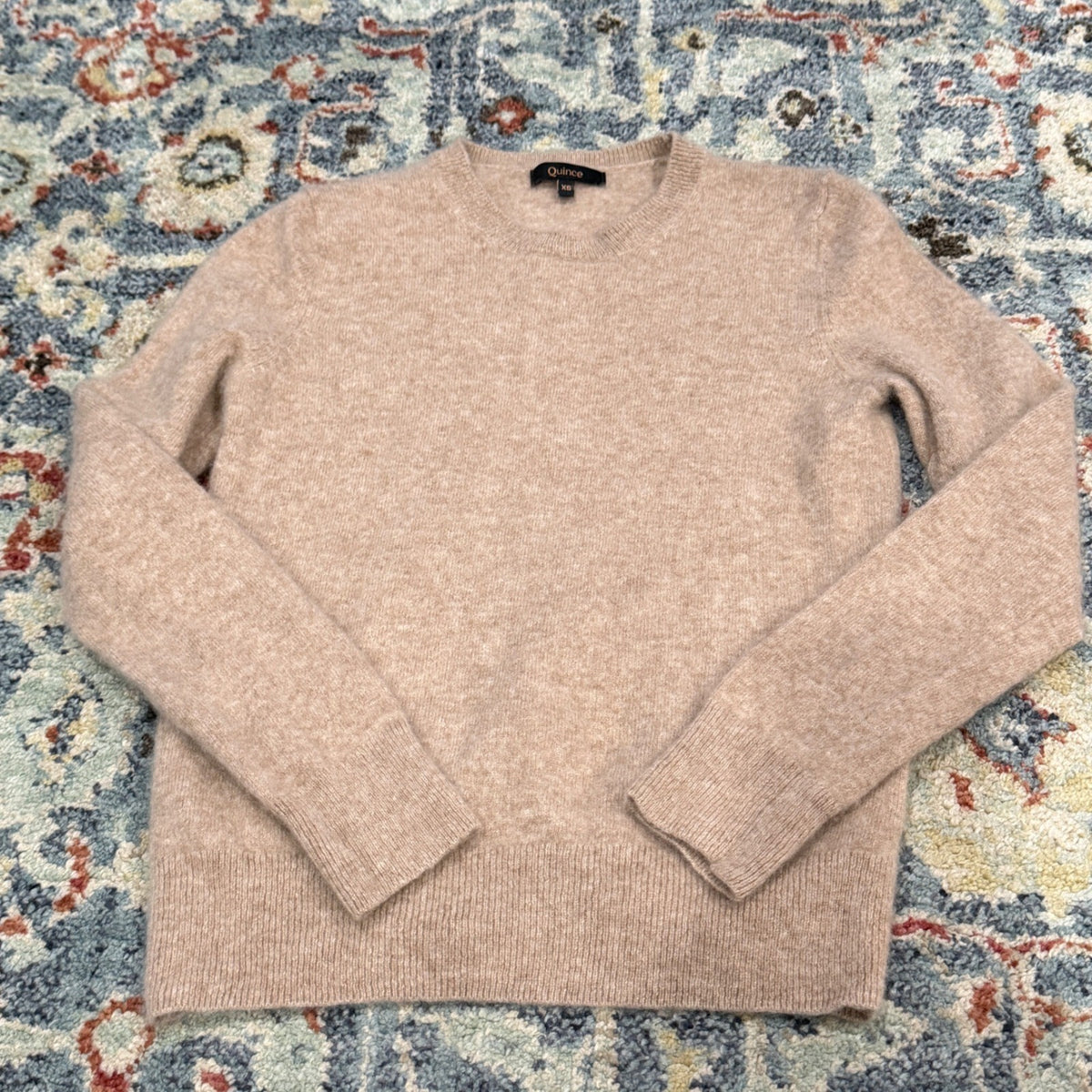 Quince Cashmere Crewneck Sweater Women XS Oatmeal Mongolian Minimalist EUC0