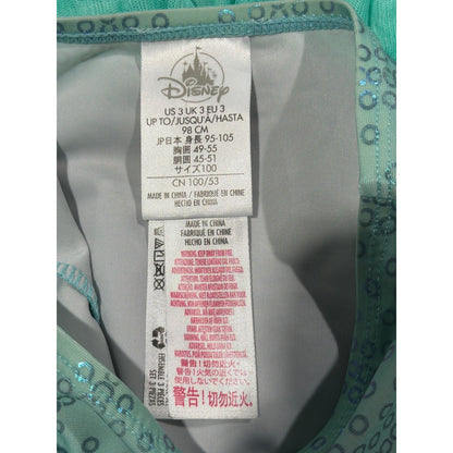 Disney Little Mermaid Skirt Girls 3 Teal Purple Ombre Mermaidcore EUC2