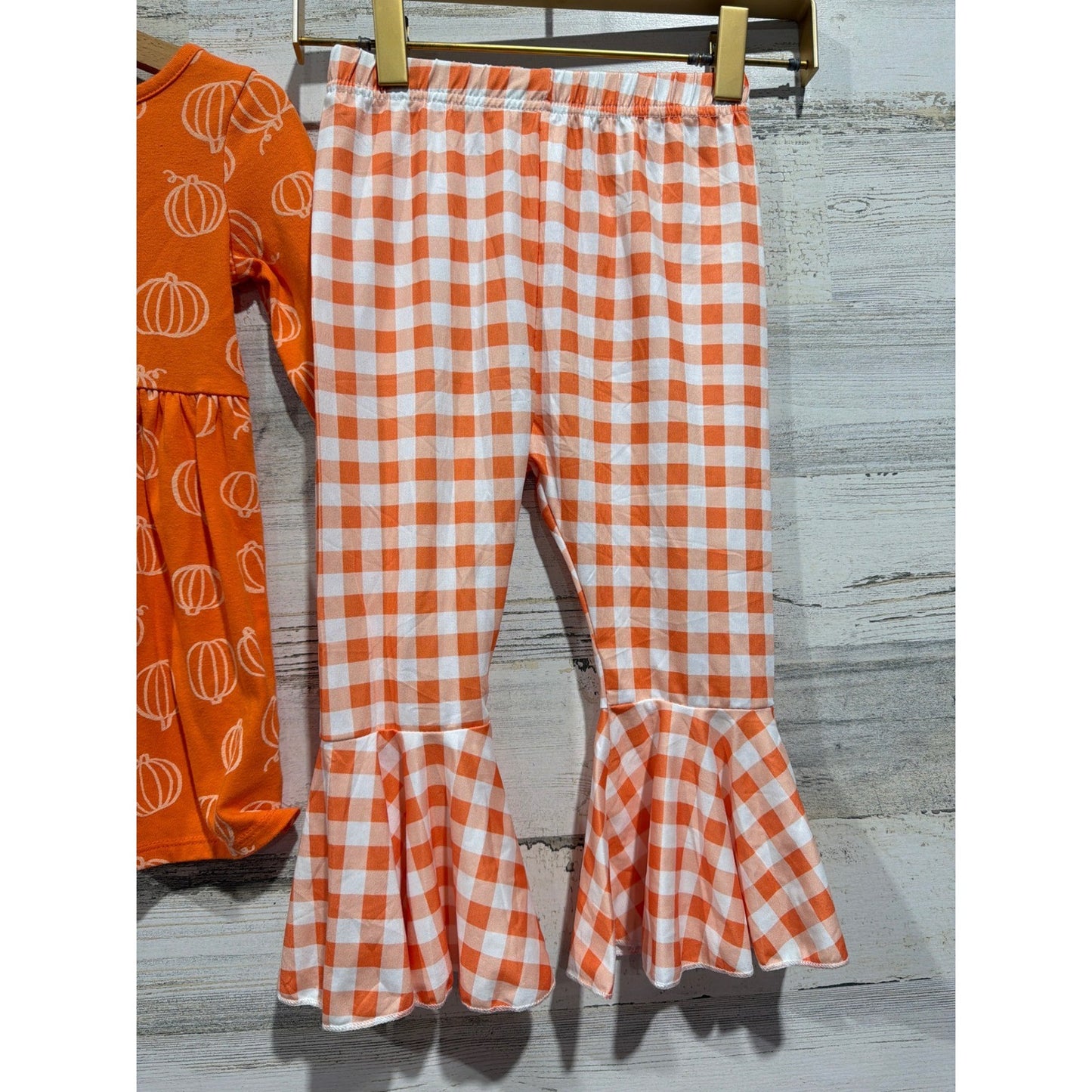 Cat & Jack Pumpkin Dress Boutique Tunic Pants Girls 2T Orange Fall Bundle EUC3