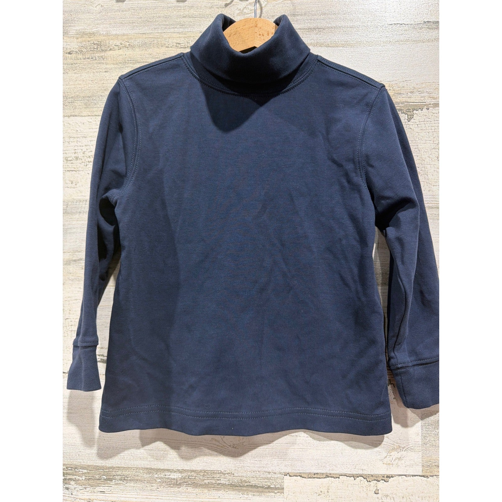 L.L. Bean Turtleneck Kids Size 4 Navy Blue Long Sleeve Cotton Classic EUC0