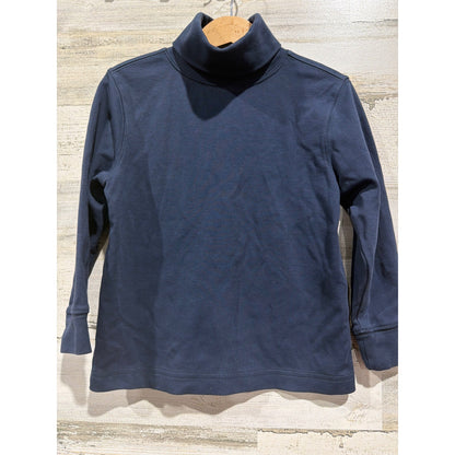 L.L. Bean Turtleneck Kids Size 4 Navy Blue Long Sleeve Cotton Classic EUC0