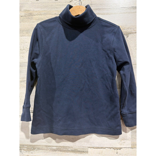 L.L. Bean Turtleneck Kids Size 4 Navy Blue Long Sleeve Cotton Classic EUC0