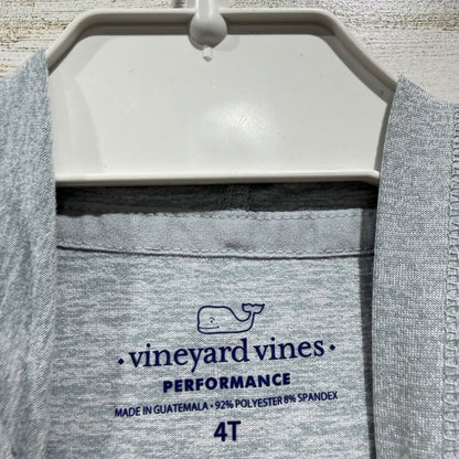 Vineyard Vines Performance Hoodie Boys 4T Gray Graphic Preppy EUC2
