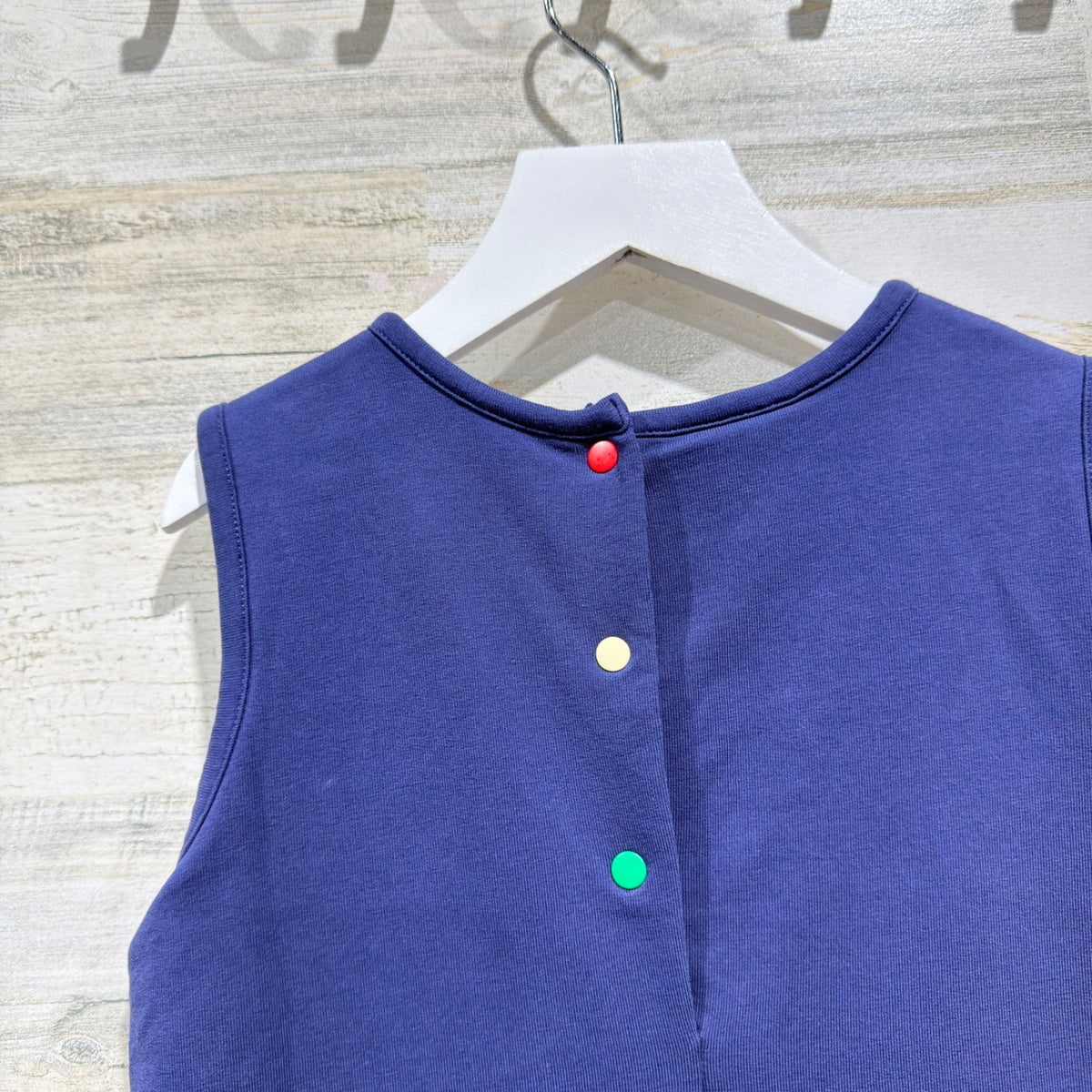 Beaufort Bonnet Company Dress Girls 6 Navy ABC Patch Preppy School EUC4