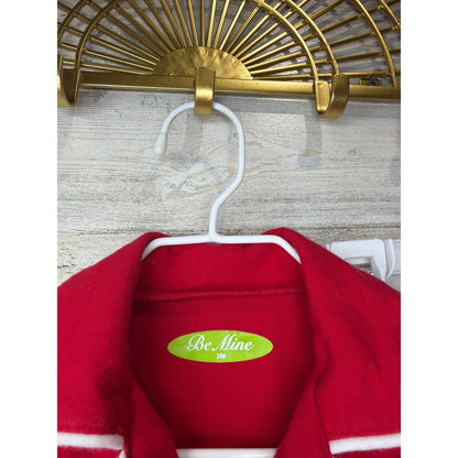 Be Mine Pajama Set Baby 3 Months Red Santa Claus Holiday Classic EUC2