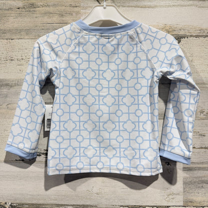 Edgehill Collection Rash Guard Boys 3T Blue Lattice Preppy NWT3