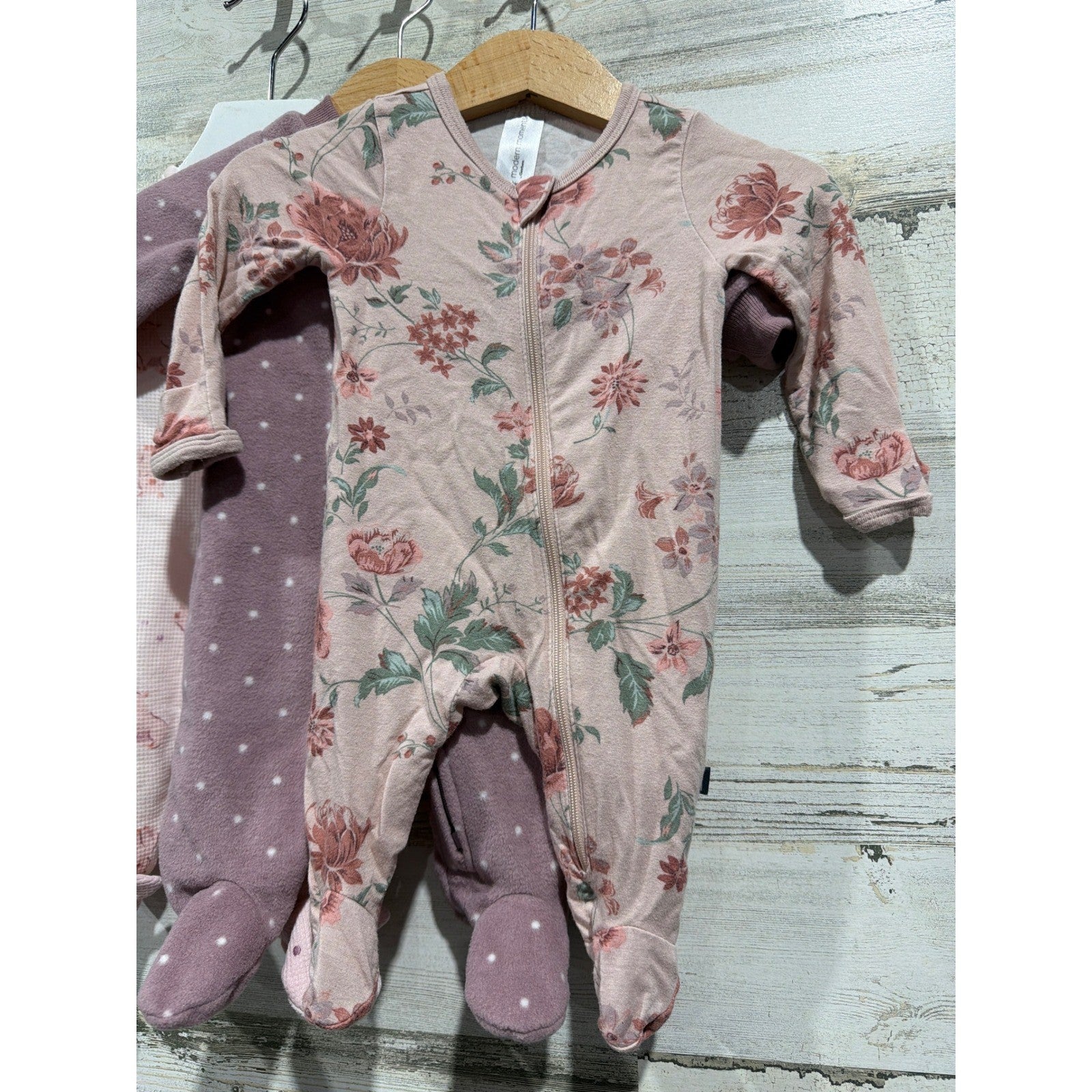 Cloud Island Carters Girls Newborn Pink Purple Floral Sleepers Bundle3