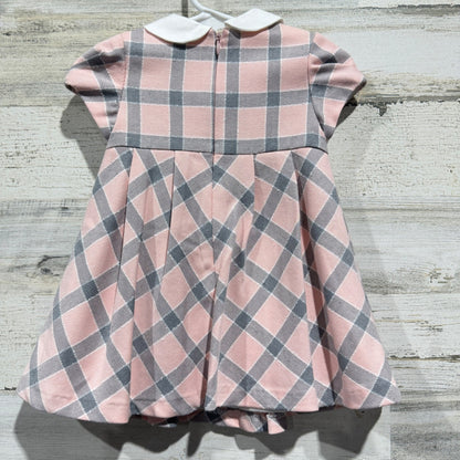 Mayoral Plaid Dress Girls 12M Pink Grey Peter Pan Collar Preppy NWT4