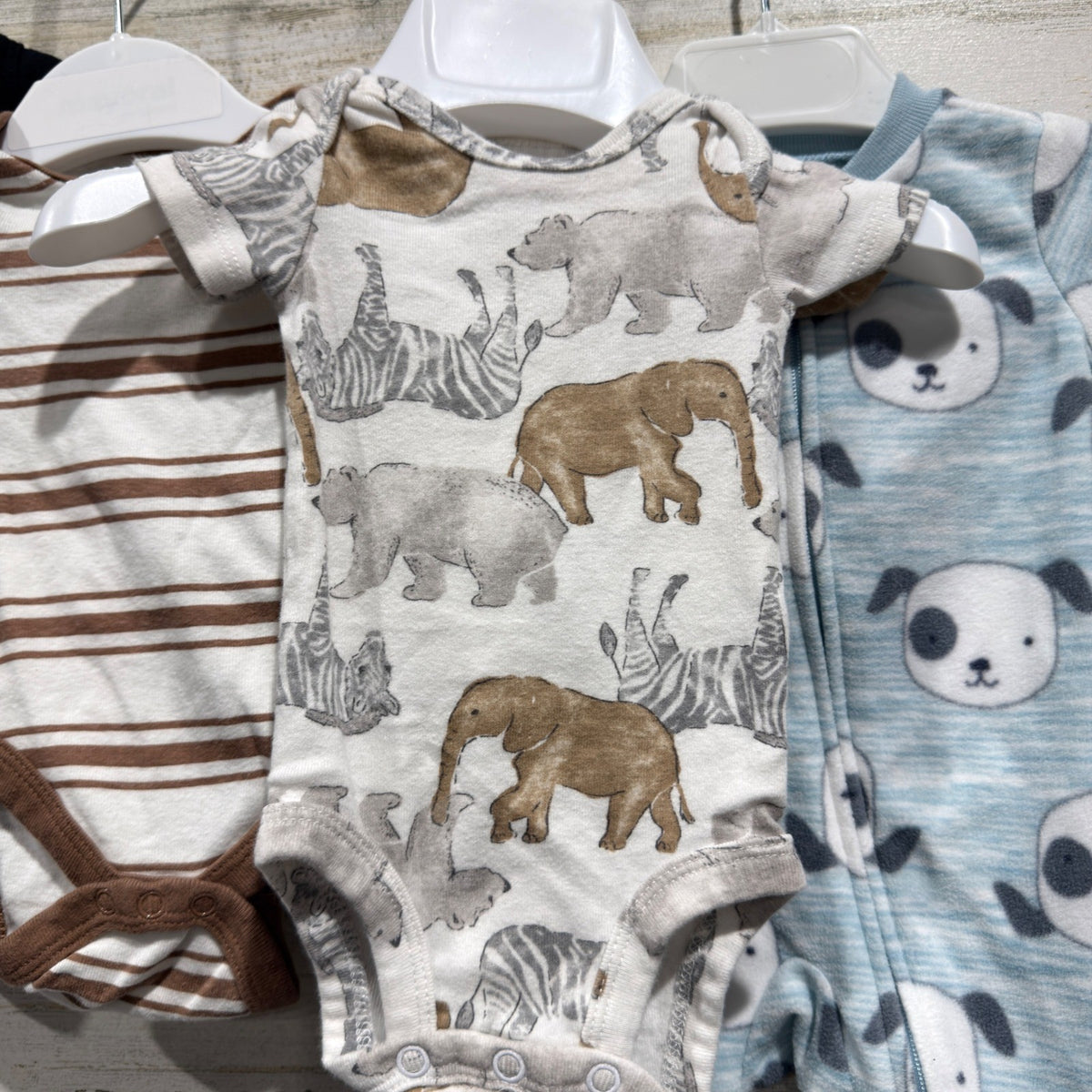 Kyte Baby Carters Bodysuit Sleeper Set Boys Newborn Animal Stripe EUC1