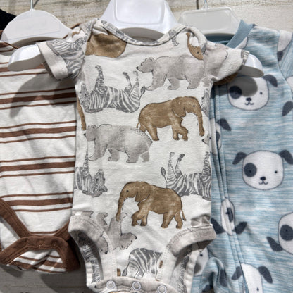 Kyte Baby Carters Bodysuit Sleeper Set Boys Newborn Animal Stripe EUC1