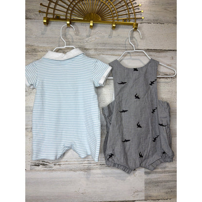 Tommy Bahama Tres Beau et Belle Romper Bundle Boys 3-6M Blue Grey Nautical3