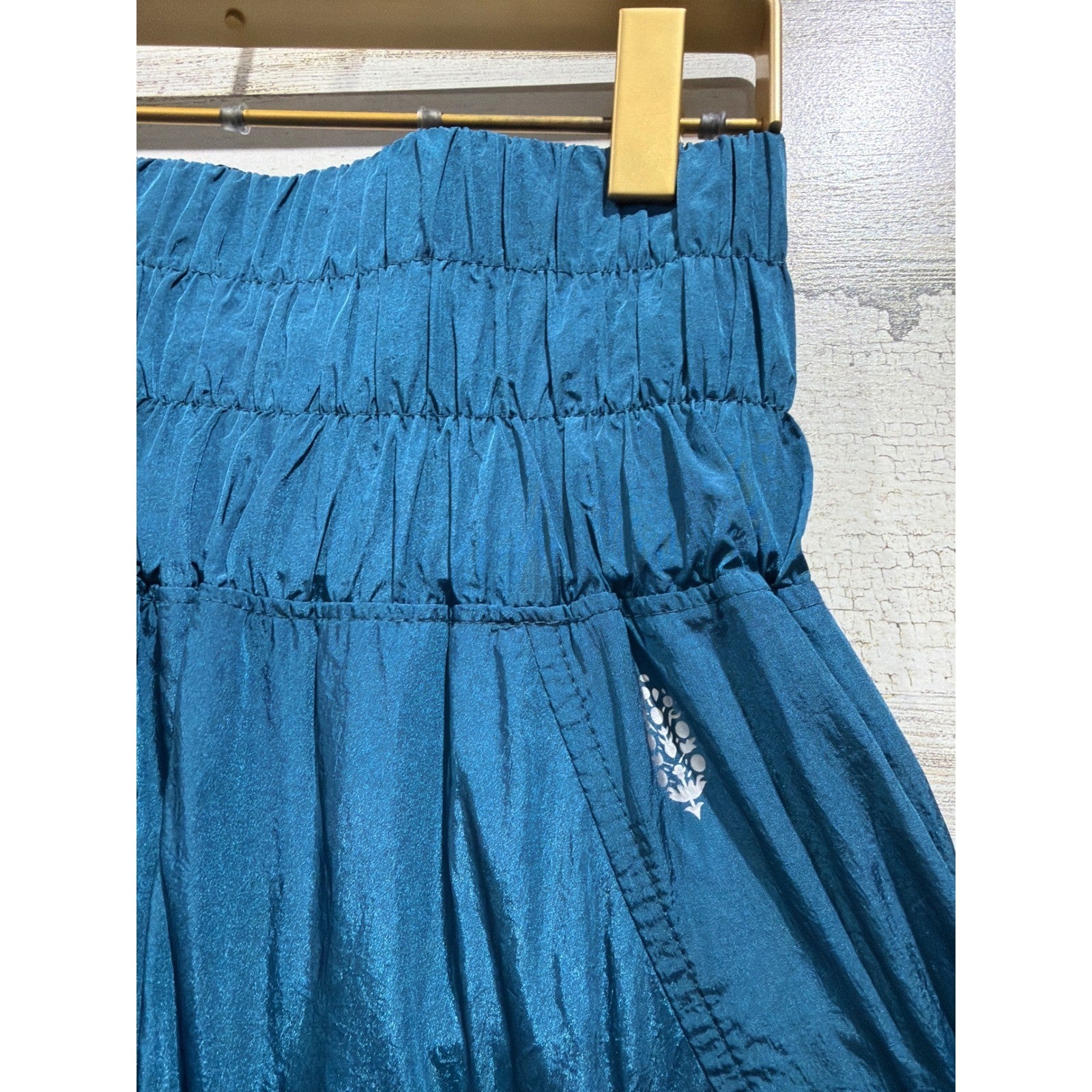 Free People Movement Skort Women's Small Teal Get Your Run On Smocked Skort EUC1