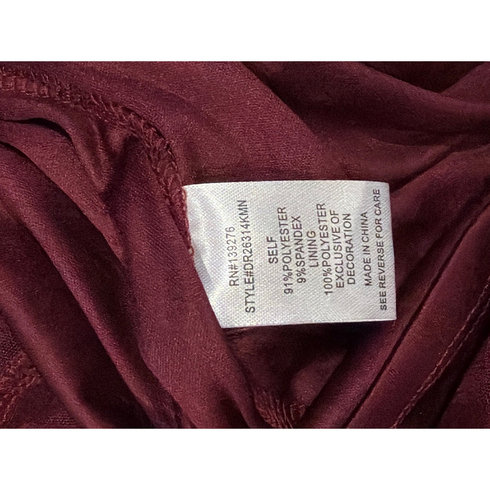 DR2 Blouse Women XXL Burgundy Floral Jacquard Sheer Sleeve Boho NWT3