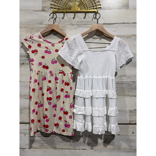 Carter's C & V Dresses Girls 8 White Cherry Fruit Bundle Cottagecore0