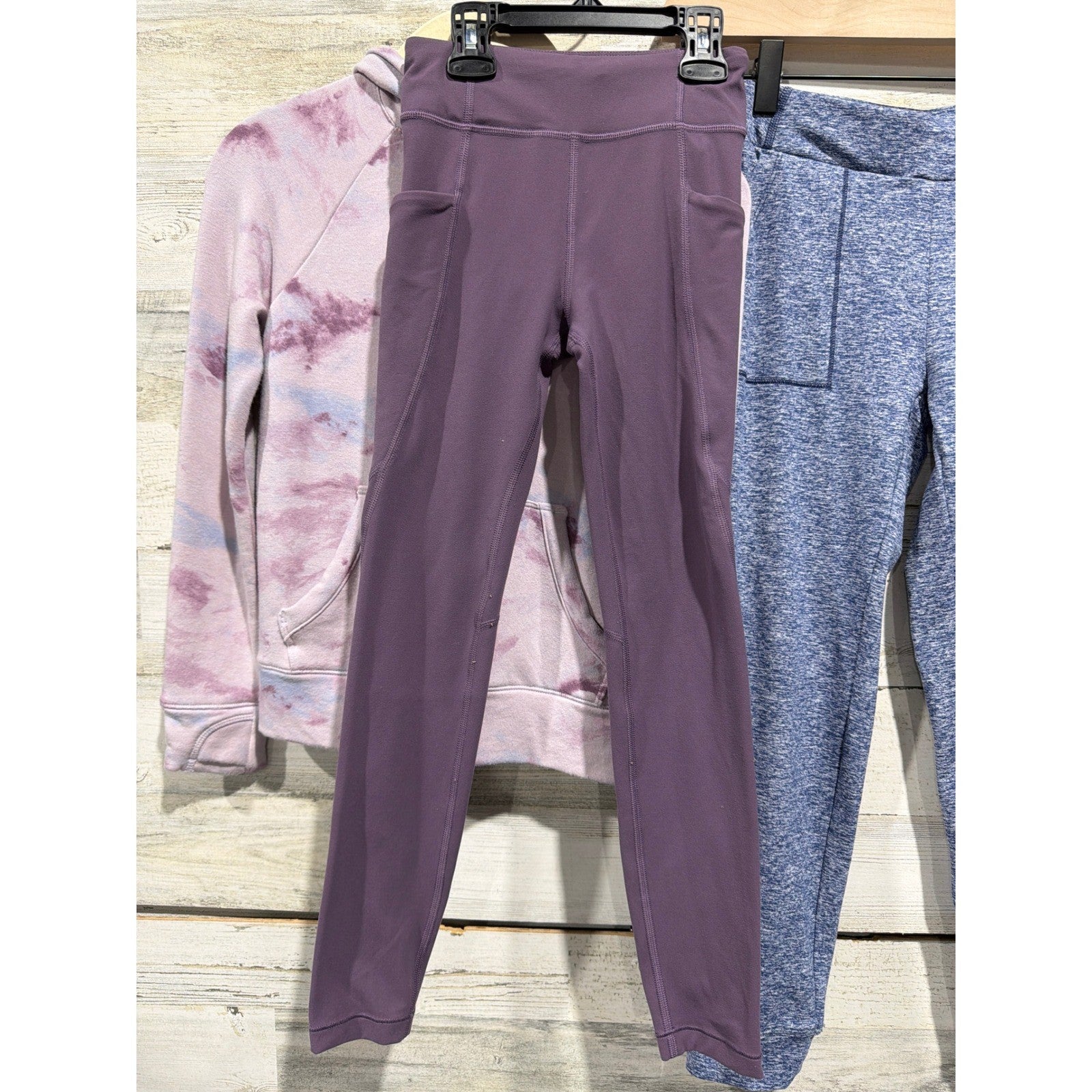 Athleta Girl Bundle Size 7 Small Purple Blue Hoodie Leggings Joggers Active EUC2
