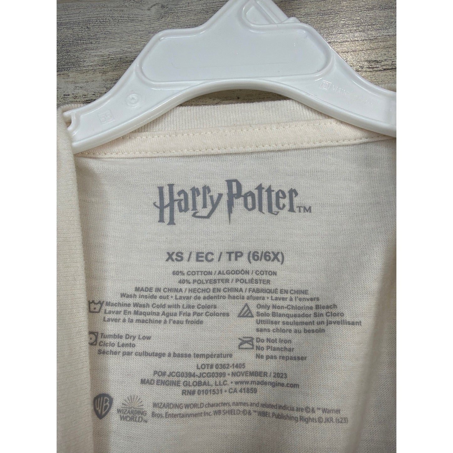 Harry Potter Cat & Jack Outfit Girls Size 6 Cream Blue Hogwarts Distressed EUC4