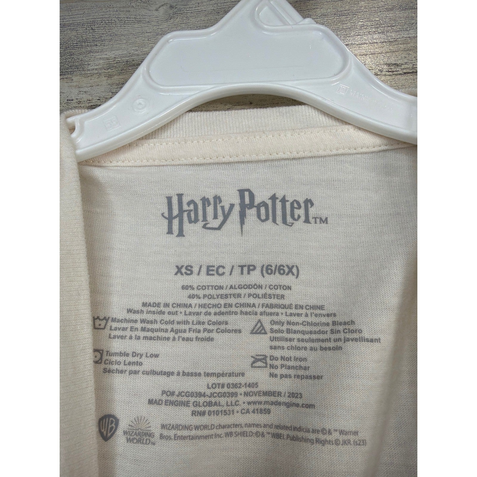 Harry Potter Cat & Jack Outfit Girls Size 6 Cream Blue Hogwarts Distressed EUC4