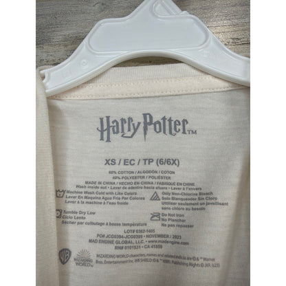 Harry Potter Cat & Jack Outfit Girls Size 6 Cream Blue Hogwarts Distressed EUC4