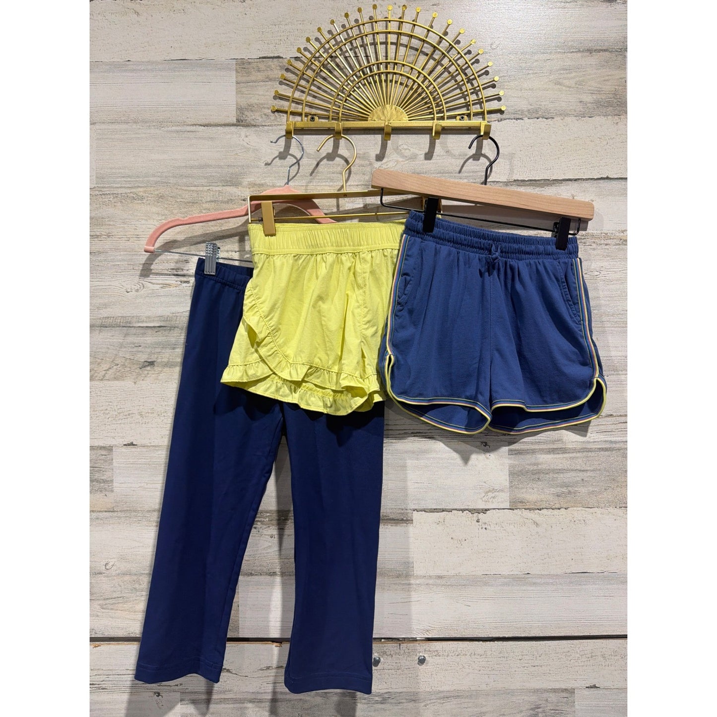 Tea Hanna Andersson Crewcuts Shorts Leggings Girls 10 Blue Yellow Bundle EUC0