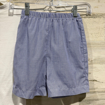 Classic Whimsy Smocked Apple Short Set Boys 4T Blue Gingham Preppy GUC*4