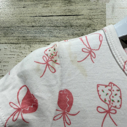 The Beaufort Bonnet Company Dress Girls 3T White Pink Bonnet Print *Flawed3