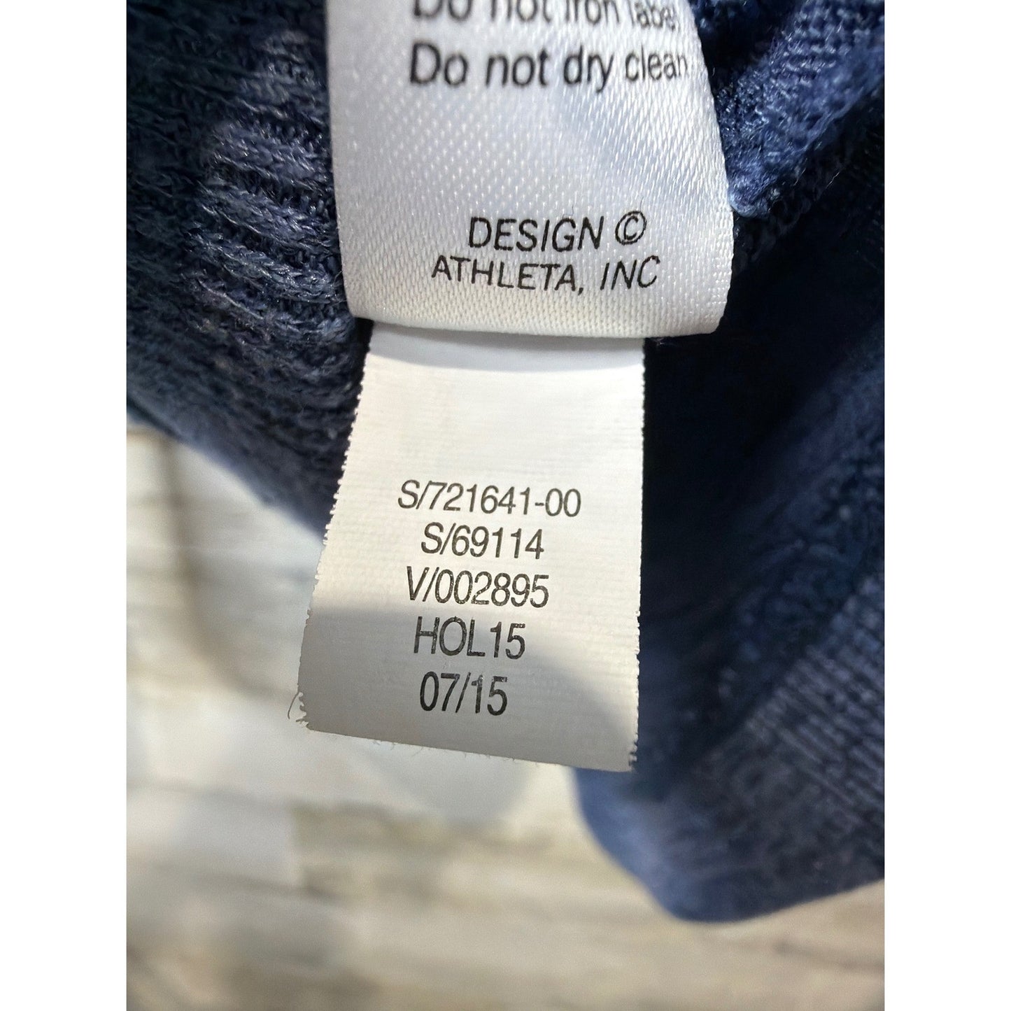 Athleta Puravida Cowl Neck Sweatshirt Womens L Blue Space Dye Athleisure EUC4