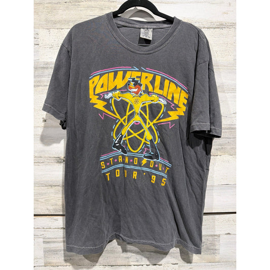 Comfort Colors Powerline Shirt Unisex Men Women Large Black Goofy Movie Disney0