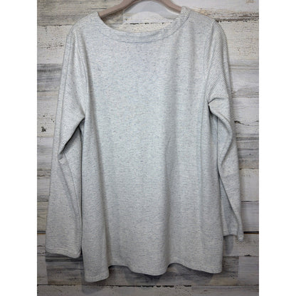 J. Jill Wearever Tunic Women M Gray Ribbed Knit Space Dye Casual EUC5