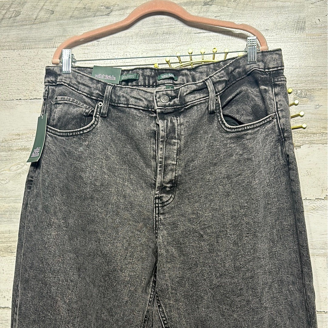 Wild Fable Straight Jeans Women 17 Gray Acid Wash Super High Rise Grunge NWT1