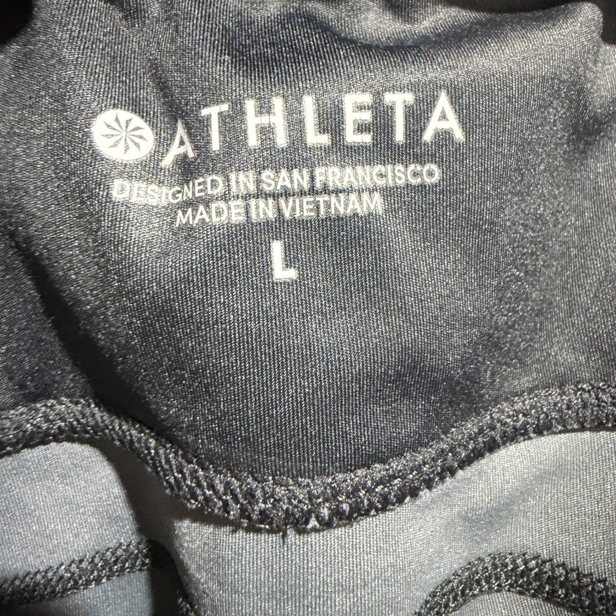 Athleta Camo Active Leggings Womens L Black Grey Camouflage GUC*7