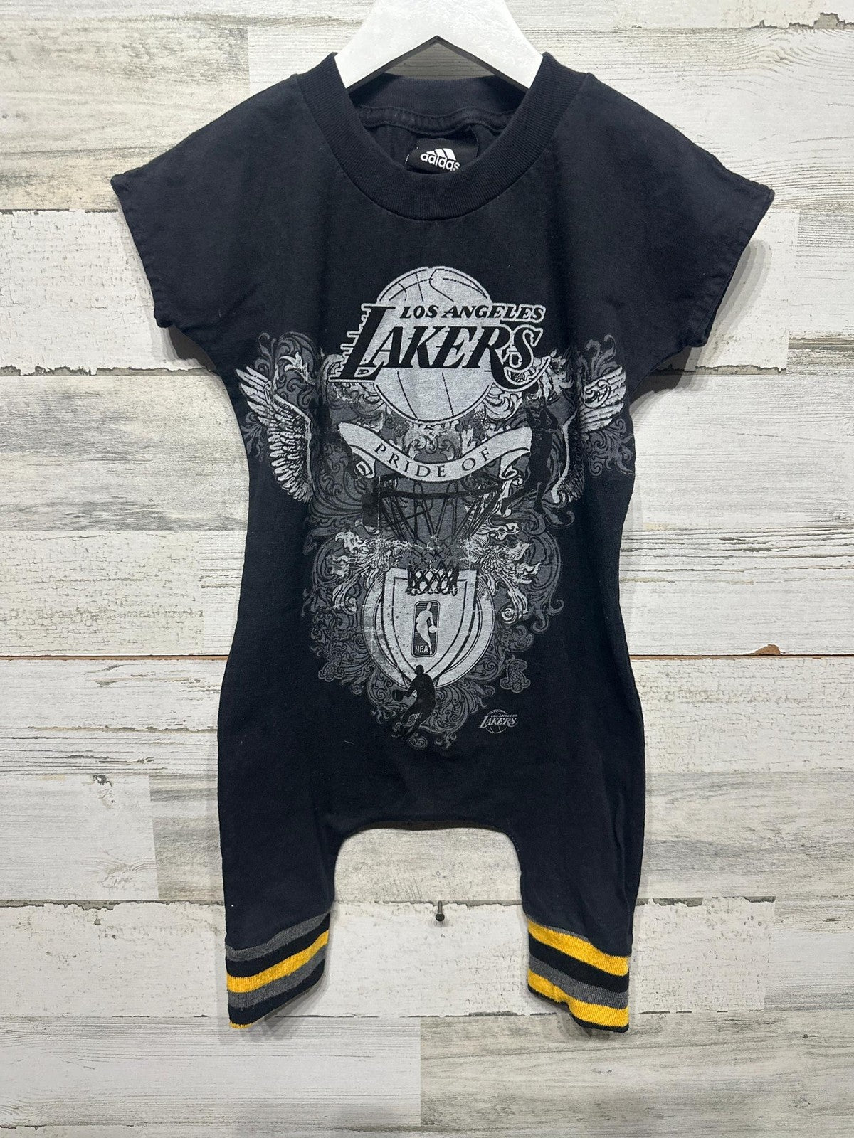 Custom Adidas Los Angeles Lakers Romper Upcycled Fits 2t0