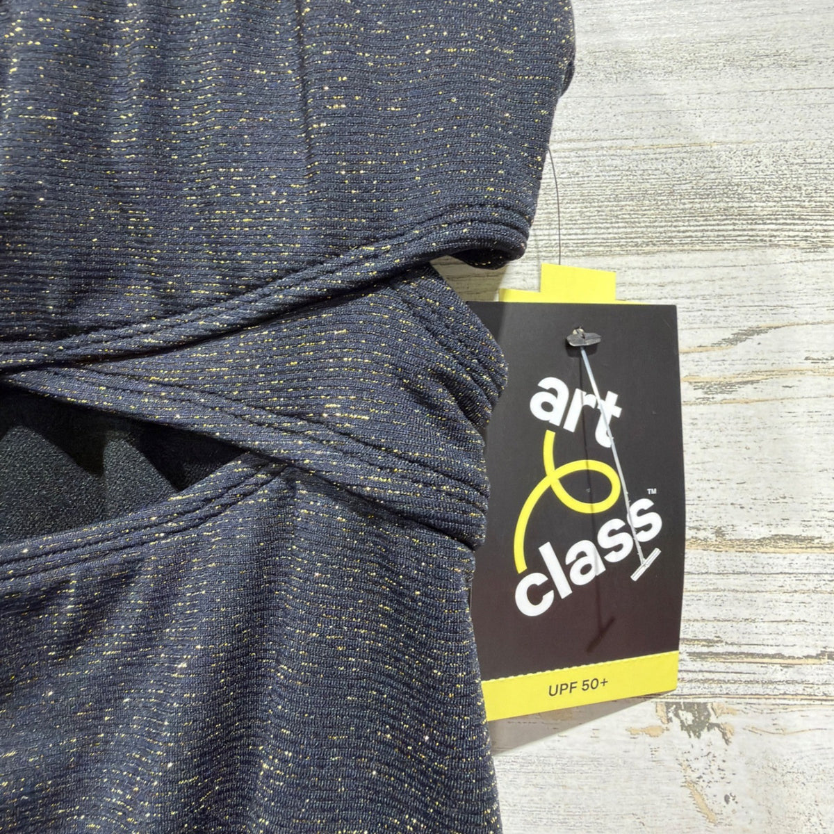 Art Class Swimsuit Girls 6/7 Black Gold Metallic Cutout Shimmer NWT1