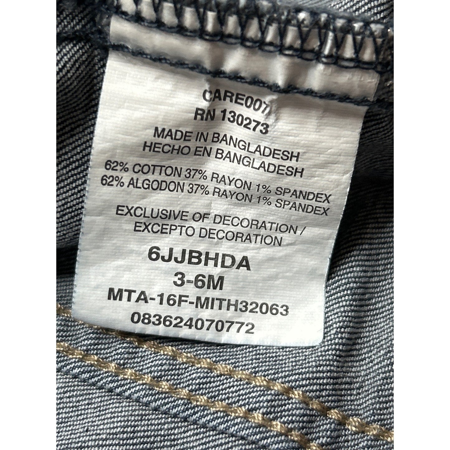 Wrangler Denim Jacket Baby 3-6M Dark Blue Snap Front Western Trucker EUC4