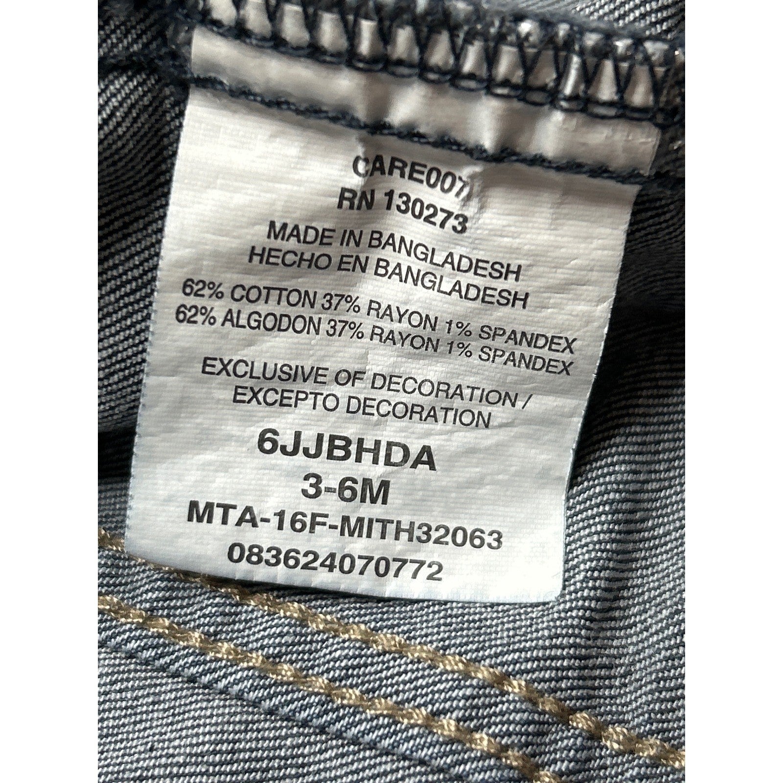 Wrangler Denim Jacket Baby 3-6M Dark Blue Snap Front Western Trucker EUC4