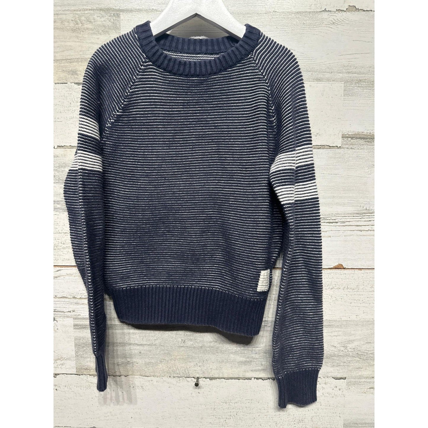 Joe's Jeans Knit Sweater Boys 6 Navy Blue Striped Raglan Pullover EUC0