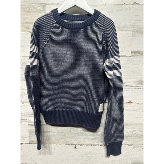 Joe's Jeans Knit Sweater Boys 6 Navy Blue Striped Raglan Pullover EUC0