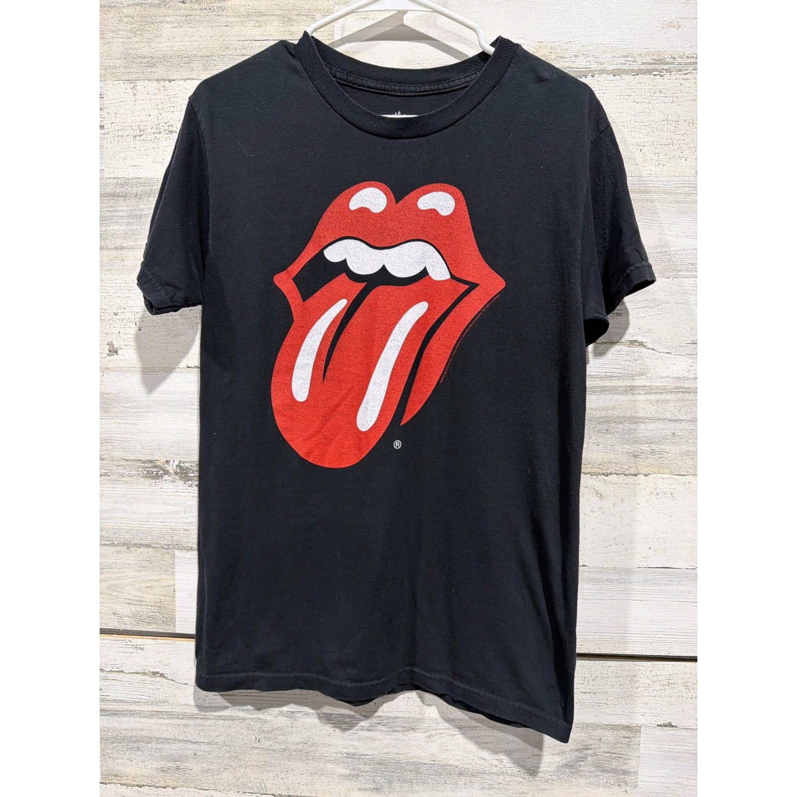 Bravado Rolling Stones Graphic Tee Women Small Black Tongue Logo EUC0